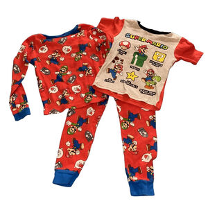 Boys Super Mario Pajama Set Size 6 Red Blue